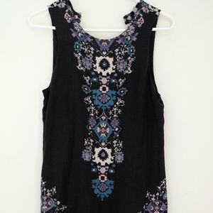 Black Patterned Tank Shift Dress
